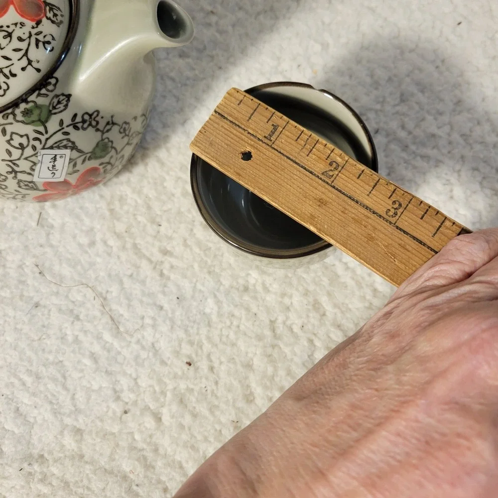 Chinese Teapot With Strainer And 1 Tea Cups, See Photos.. Chip‎ On Cup